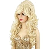 Topcosplay Women's Wig Blonde Long Curly Beehive Wig Big Hair Wigs Halloween Costume Accessory Drag Queen Wig
