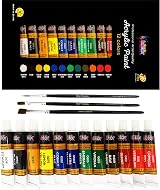 KOLOR KINGDOM 12 Colour Acrylic Paint Set with 3 Brushes view 1