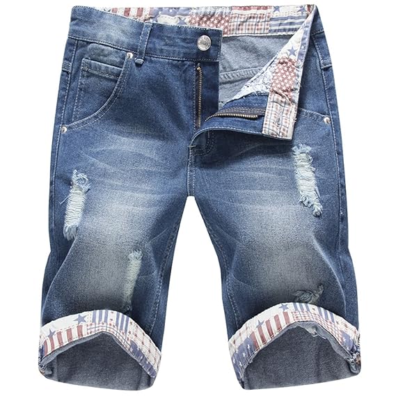 Mirecoo Herren Denim Jeans Kurze Shorts Sommer 5-Pocket Stil