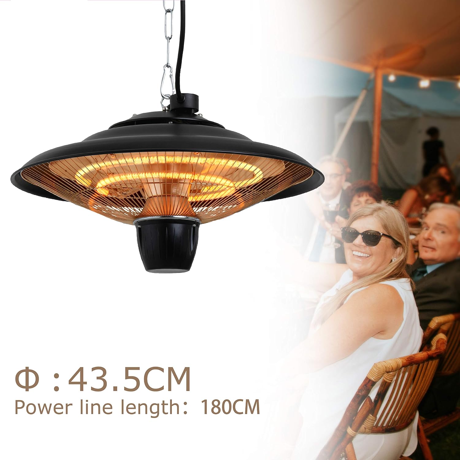 DONYER POWER Outdoor Heaters for Garden Patio Heaters Halogen Heater 800W&2000W Electric Heater for Greenhouse Tent - Image 4