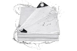 SUMORISE 12' x 20'Clear Tarp Heavy Duty Waterproof tarps,13mil Transparent Multipurpose Protective Tarpaulin,Reinforced Edges