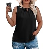 OLRIK Plus Size Tank Tops for Women Loose Fit Sleeveless Crew Neck Blouse 2026 Fashion Top