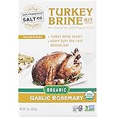 San Francisco Salt Company Organic Turkey Brine Kit – 13 oz Garlic & Rosemary Blend with BPA-Free Brine Bag – Certified Organic & Kosher Seasoning for Whole, Smoked, Oven-Roasted, or