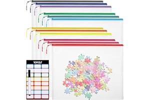 YOPCDJ 12pcs Mesh Zipper Pouch Bags, A5 Puzzle Bag (12 Colors, 12 Packs) for Organizing, Classroom Must Have Storage Bag, Fil