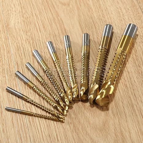 Generic 10Pcs/set Titanium Coated Saw Drill Bit Set Cutter Tools HSS High Speed Steel Woodworking Hole Saw Drill Bits Power Tools 3-13mm