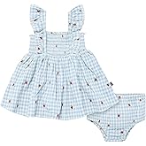Modern Moments by Gerber Baby-Girls 2-Piece Ruffle Sleeve Dress W/Smocking & Diaper Cover Set