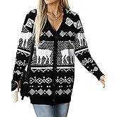Stciqok Women's Ugly Christmas Sweater Casual Lightweight Long Sleeve Open Front Cardigan Sweaters