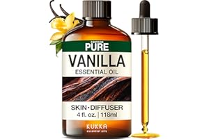 KUKKA ESSENTIAL OILS Kukka Vanilla Essential Oil for Diffuser & Skin - 4 Fl Oz - Vanilla Oleoresin Essential Oil - Long Lasting Perfume, DIY Soap Making Scents
