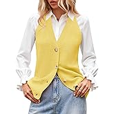 Sumtory Women Sweater Vest Button Down V Neck Knit Tank Top Sleeveless Cardigans