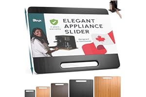 Ibyx Elegant Sliding Tray for Your Coffee Maker & Heavy Kitchen Appliances - Patent Pending - Sturdy, Slides Easily from Under The Cabinet - Rolling Appliance Tray for Countertop with Wheels 13”x10.5”