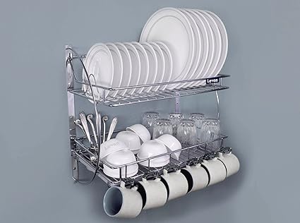 Buy Levon Wall Mount Kitchen Dish Rack Plate Cutlery Stand Kitchen