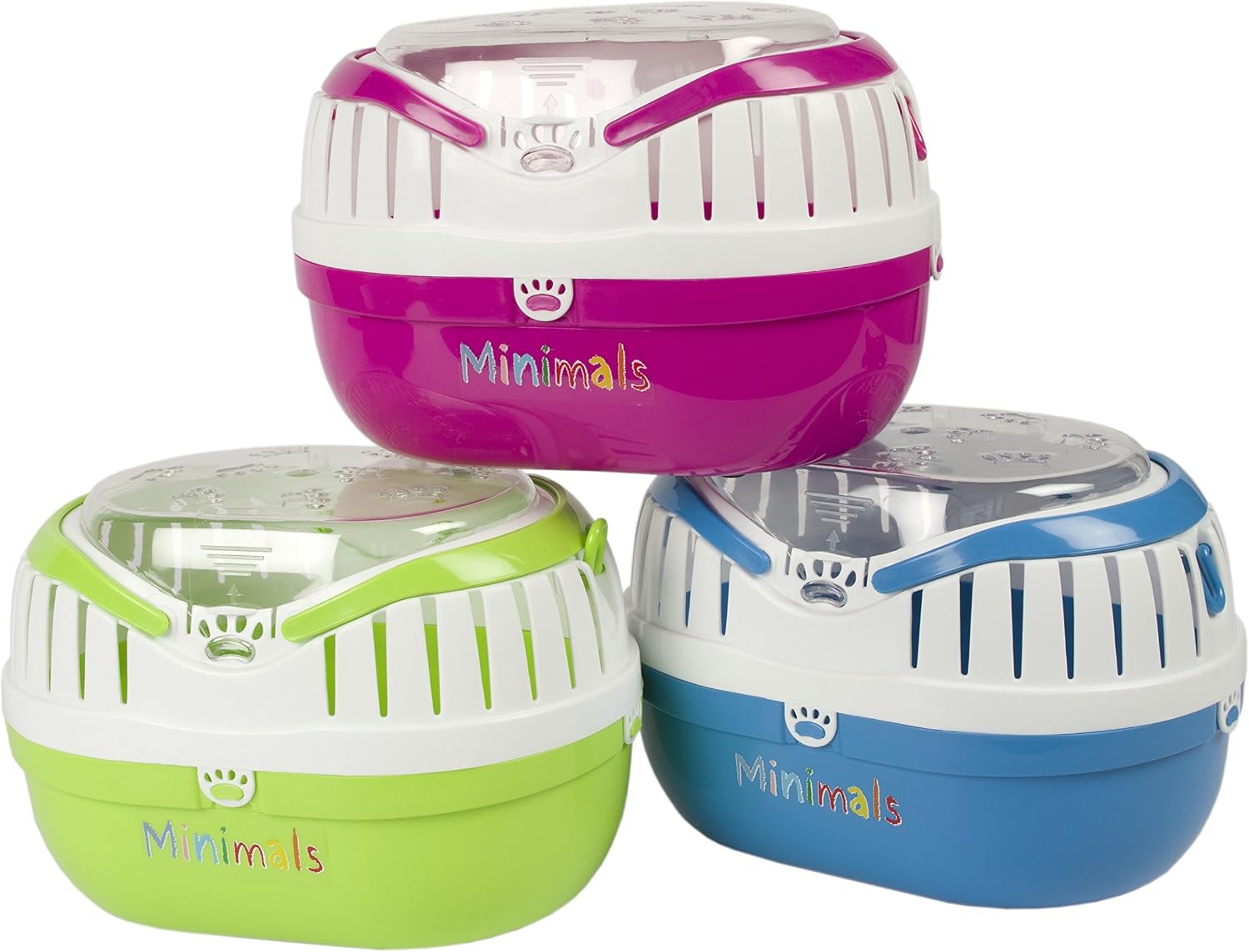 Minimals Small Animal Carrier for Rats, Rodents, Guinea Pigs, Plastic Transport Box for Small Pets