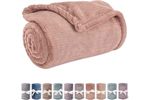 YUGGI Baby Blanket or Pet Blanket, Comfy Soft Warm Blankets for Baby Girls and Boys, Dog and Cat, Plush Fleece Throw Blankets for Sofa, Couch, Travel and Camping (Streak 28" x 40", Dusty Coral)