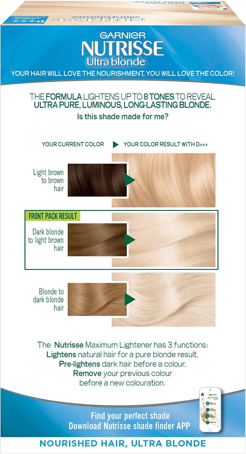 Garnier Nutrisse Bleach Hair Dye Permanent, with Purple Anti-Yellow, 240g - Image 4
