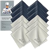 MR.SIGA Premium Microfiber Cleaning Cloths for Lens, Eyeglasses, Screens, Tablets, Glasses, 12 Pack, 6 x 7 inches (15 x 18 cm