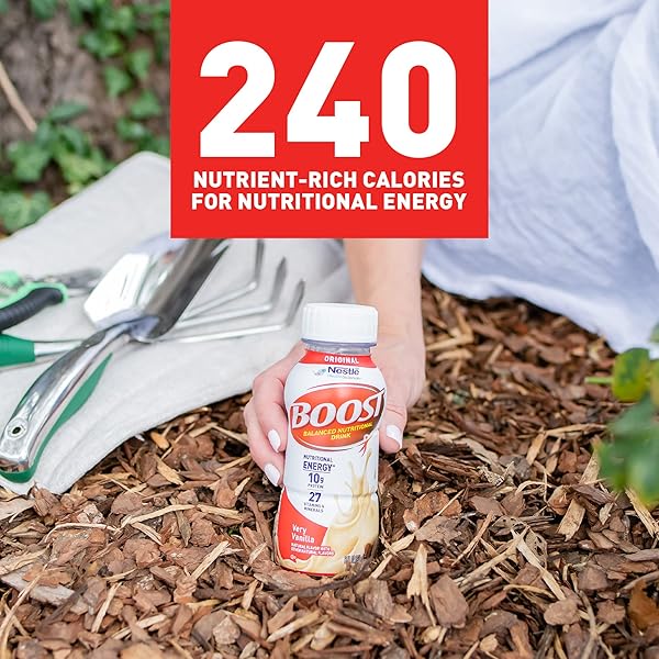 BOOST ORIGINAL READY TO DRINK NUTRITIONAL DRINKS, VERY VANILLA, 8 FL OZ BOTTLES, PACK OF 24