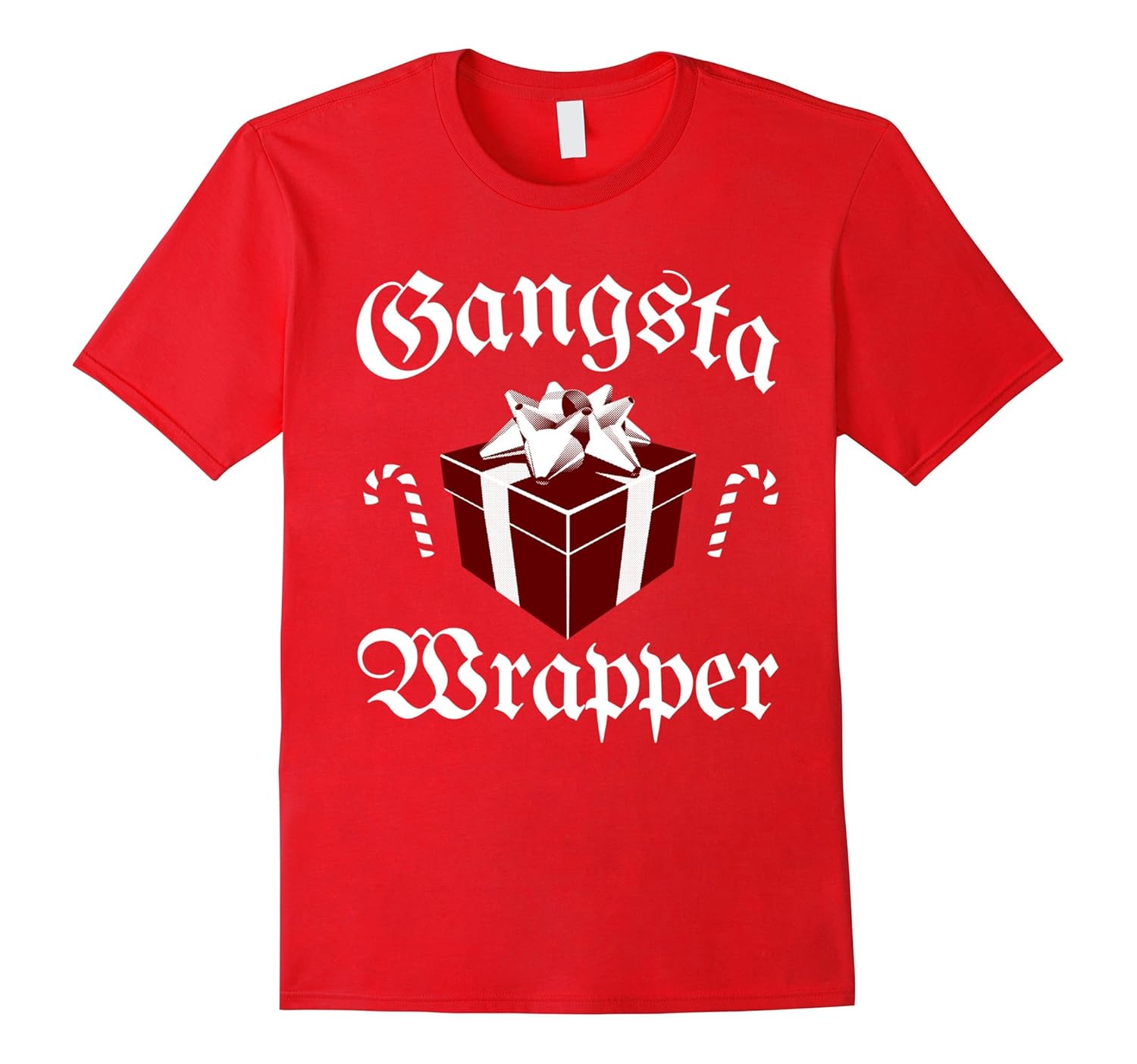 Gangsta Wrapper Funny Holiday Christmas Gift Rapper Shirt-Rose