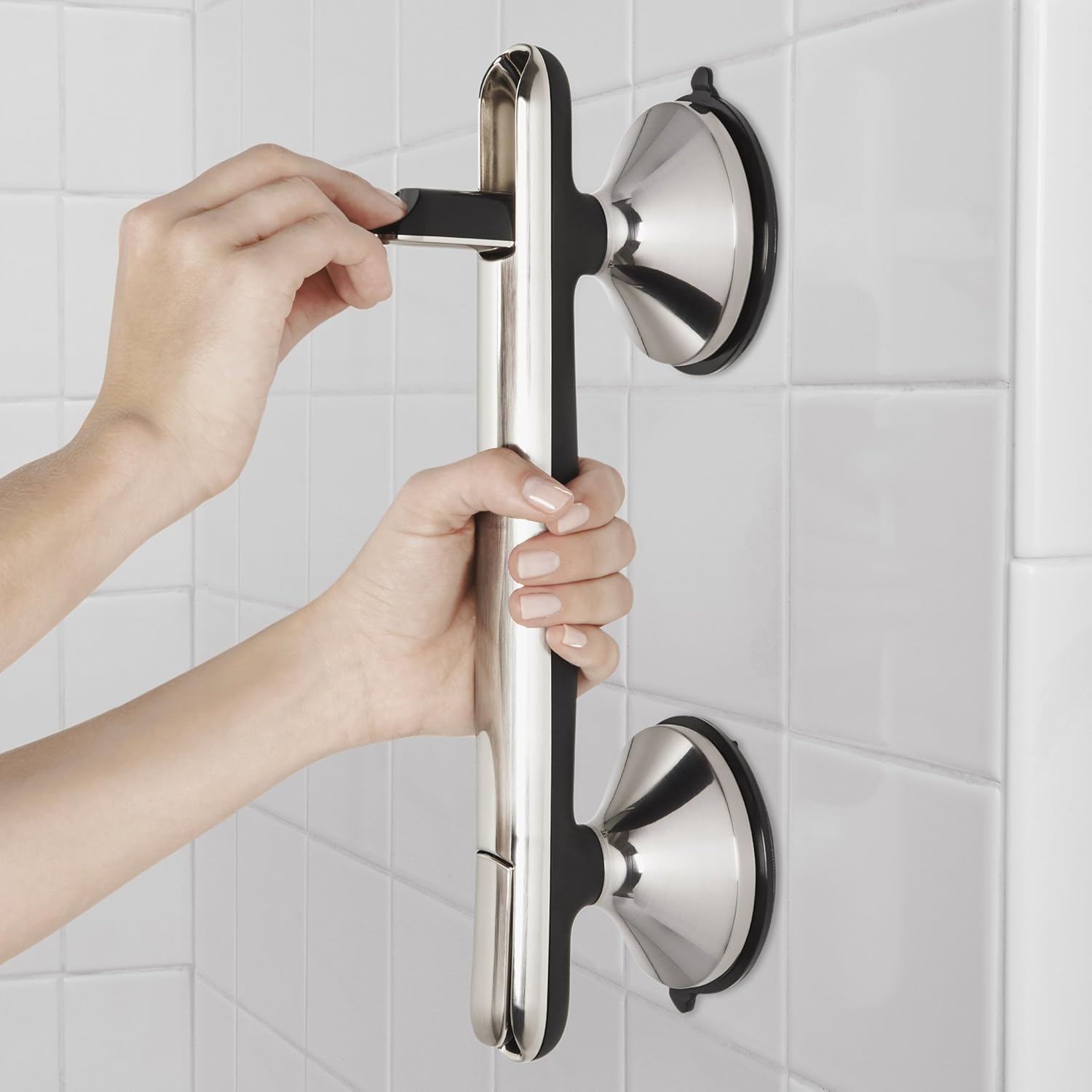 OXO Good Grips StrongHold Suction Grip Bar,Brushed Nickel,3.5" Length x 3" Width x 13.5" Height: Home & Kitchen