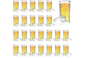 ESDABEM Cowboy Boot Shot Glasses - Set of 16 Latest Cowboy Pattern 1.5oz Plastic Clear Shot Glasses Bulk Disposable Reusable Shot Glass Cups Western Themed Party Decorations for Bachelorette,Birthday,Tequila