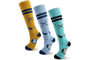 Lollisy Boys Ski Socks Kids Winter Warm Socks for Boys Girls Thick Thermal Skating Snowboarding Snow Socks 3 Pack