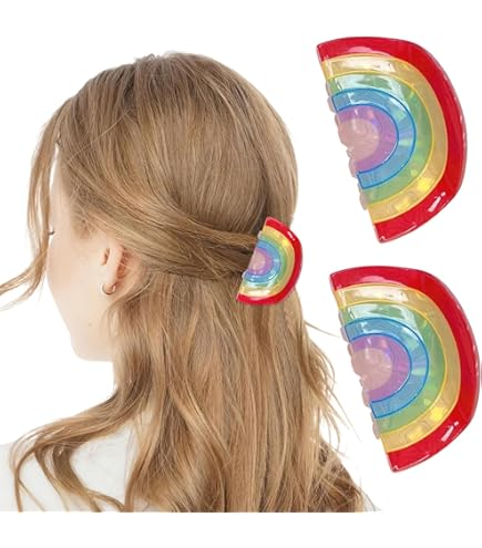 Amazon.com : Rainbow Hair Claw Clip Non Slip 3inch Acrylic 