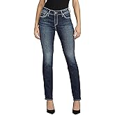 Silver Jeans Co. Women's Elyse Mid Rise Straight Leg Jeans