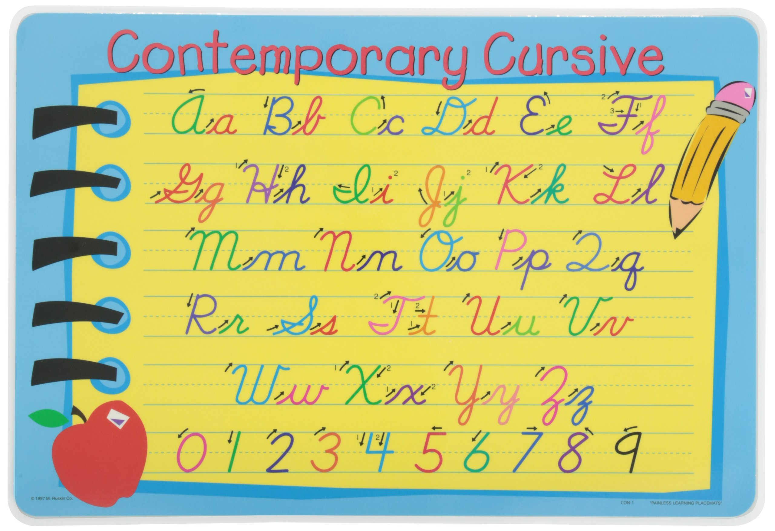 Painless Learning Contemporary Cursive Placemat Large