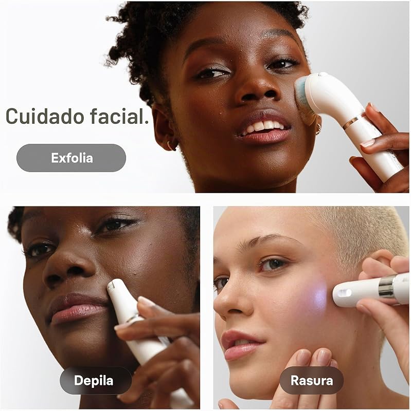 Silk·épil 9 Flex SkinSpa Epilador Elétrico Mulher com FaceSpa Pro e Mini Depilador Facial, Cabeça Flexível, Conjunto Tudo-Em-Um, Epilados, Barbas e Acabamentos, Uso Húmido Seco, 9-681 3D, Ouro
