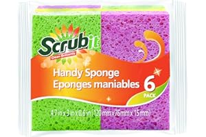 SCRUBIT Cellulose Scrub Sponge - Kitchen Cleaning Sponges for Dishes,Pans,Pots & More- 6 Pack Dishwashing Sponges - Colors and Packaging May Vary