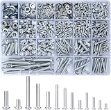 Vwoqiy M3 M4 M5 M6 Screws Nuts Washers Assortment Kit 1080 Pcs Cross Pan Head