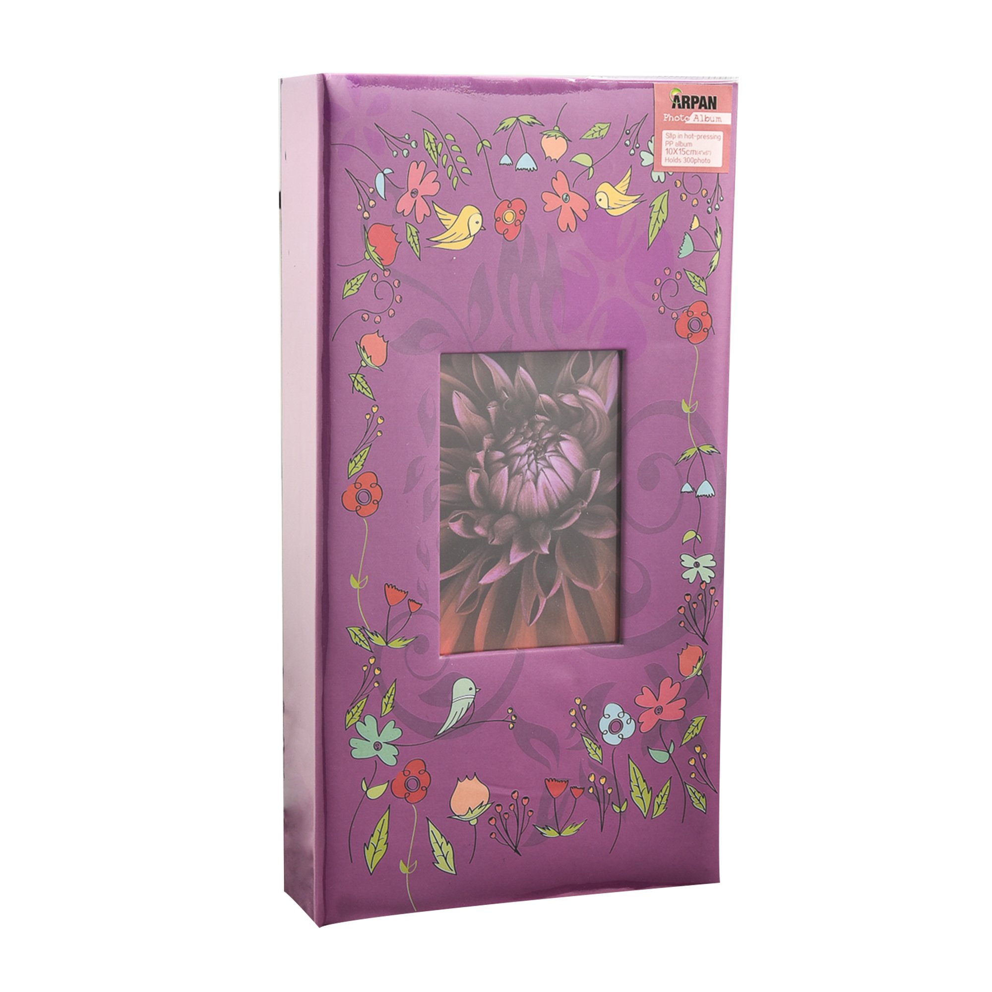 Arpan 6x4 Designer Photo Album with 300 Pockets (Purple-Birds)
