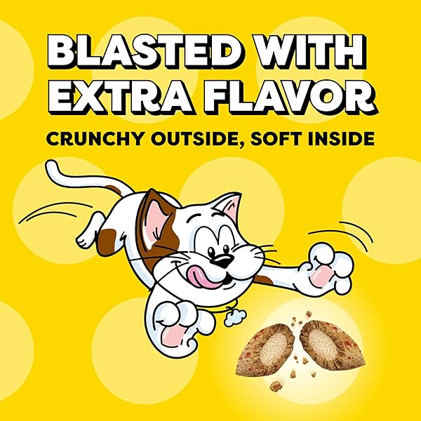 TEMPTATIONS WACKY BLASTS CAT TREATS, CLUCKIN’ BACON FLAVOR, 6.3 OZ. POUCH (PACK OF 10)