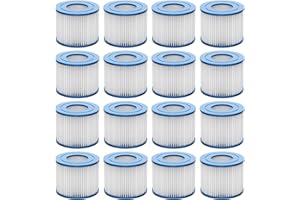 JDNRXO Type VI Hot Tub Filter Spa Filters Cartridge, 16 Pack Pool Filters Replacement Compatible with Saluspa Coleman 90352E 58323 90427E Inflatable Hot Tub, Size VI Filter for Above Ground Pools