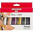 Royal Talens Amsterdam Standard Series Acrylic Color, 20ml Tubes, Set of 6 Portrait Colors (17820502)