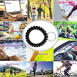 BIHRTC 5PCS Spiral Keychain Bracelet Wrist Coil