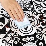 Hode Moroccan Tile Stickers 24pcs 15x15cm Peel and Stick PVC Vinyl Black White view 4