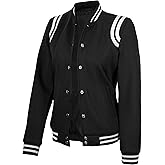 Decrum Varsity Jacket Women – Fashion Trendy Casual Highschool Baseball Letterman Style Womens Bomber Jackets