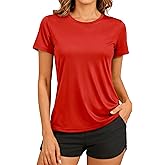 TACVASEN Women's Short Sleeve Workout Shirts UPF 50+ Sun Protection Quick Dry Athletic Tops for Running Gym Tee