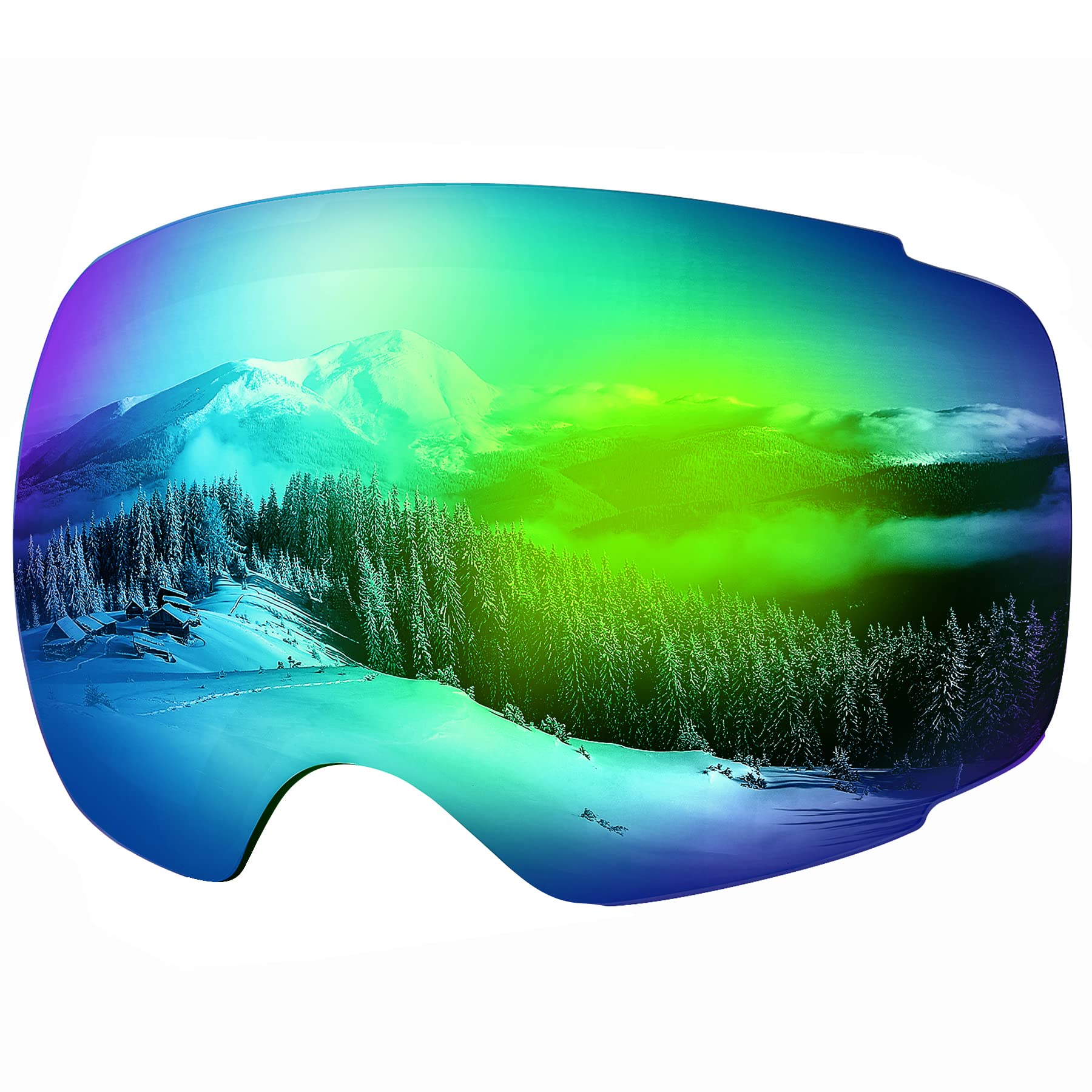 OutdoorMaster Ski Goggles PRO Replacement Lens (VLT 18% Green Lens with Free Carrying Pouch)