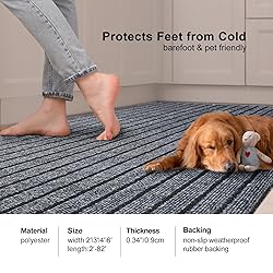 BESTVUE 4' x 51' Runner Rugs with Rubber