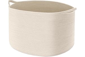 Large Storage Basket Rope Basket, Maliton Extra Large Cotton Rope Bin 22" x 22" x 14" XXXLarge Basket Woven Storage Basket To