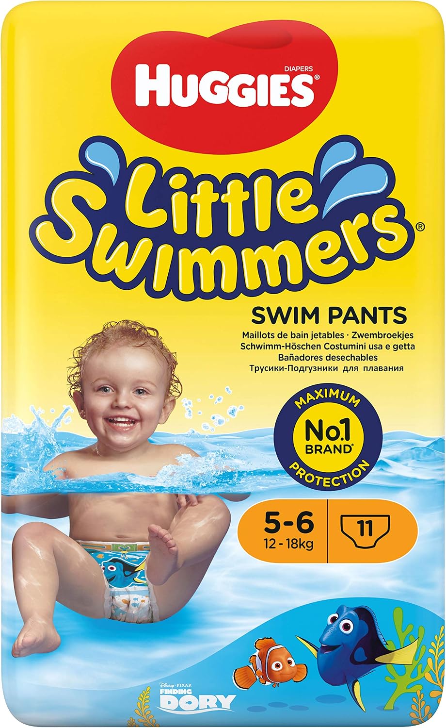 Huggies Little Swimmers, Swim Nappies, Size 5-6, 33 Pants, Maximum Protection Swimming Nappies with Leak Guards - Image 3