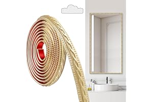 JUNART PVC Moldings Trim, 300cm×2cm, Peel and Stick Self-Adhesive, Coving for Ceilings, Wall Moldings For Wall Edge, Mirror F