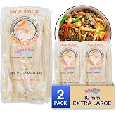 Wide Thai Rice Stick Noodles Xl (1cm) Pack of 2 (16 Ounce each)