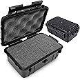 CASEMATIX 8" Waterproof Small Hard Case with Customizable Foam for Portable Electronics, Tools and Accessories - Hard Shell Small Plastic Case with Pre-Diced Travel Case Foam Interior