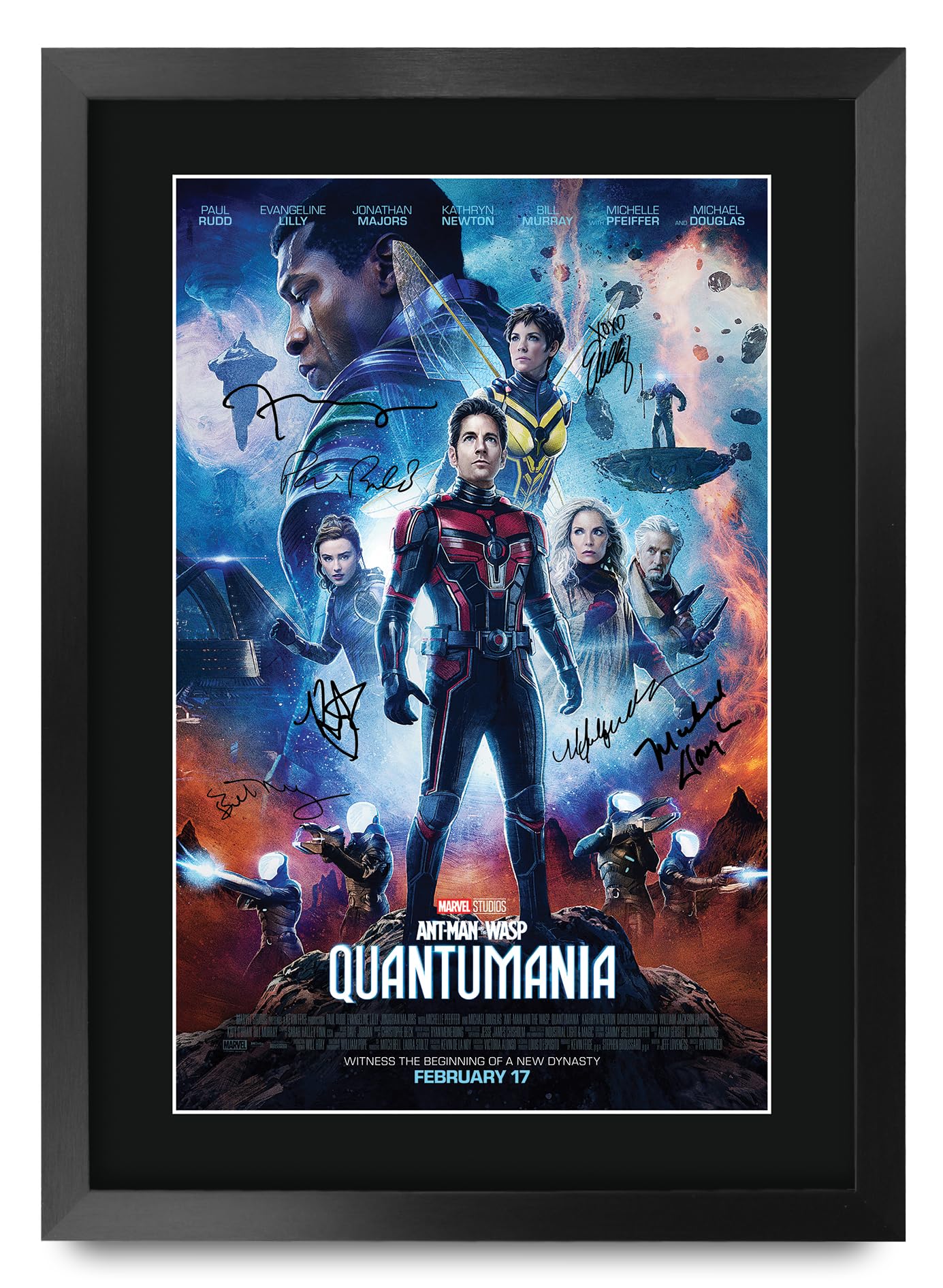 HWC Trading FR A3 Ant-Man and the Wasp Quantumania Paul Rudd Gifts Printed Poster Signed Autograph Picture for Movie Memorabilia Fans - A3 Framed