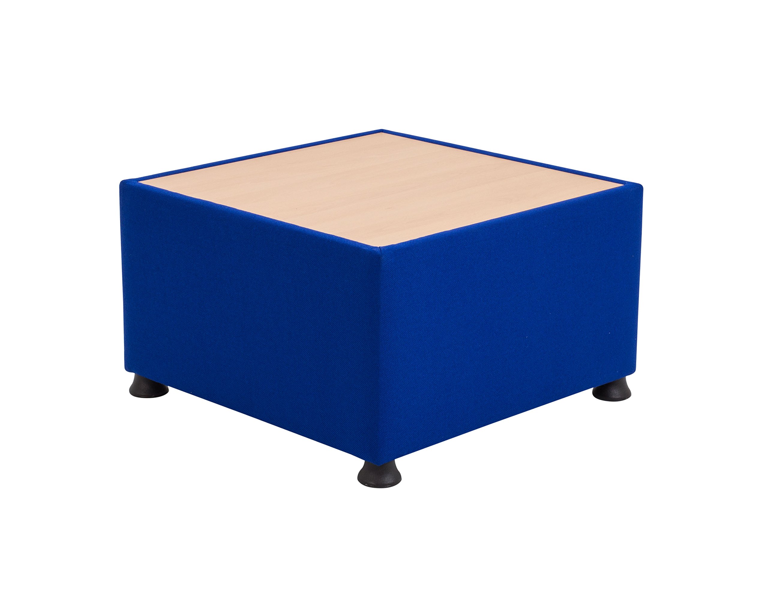 Office Essentials Modular Upholstered Reception Table - Royal Blue/Wood Top