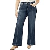 Silver Jeans Co. Women's Plus Size Avery High Rise Trouser Leg Jeans, Medium Wash, 22W x 33L