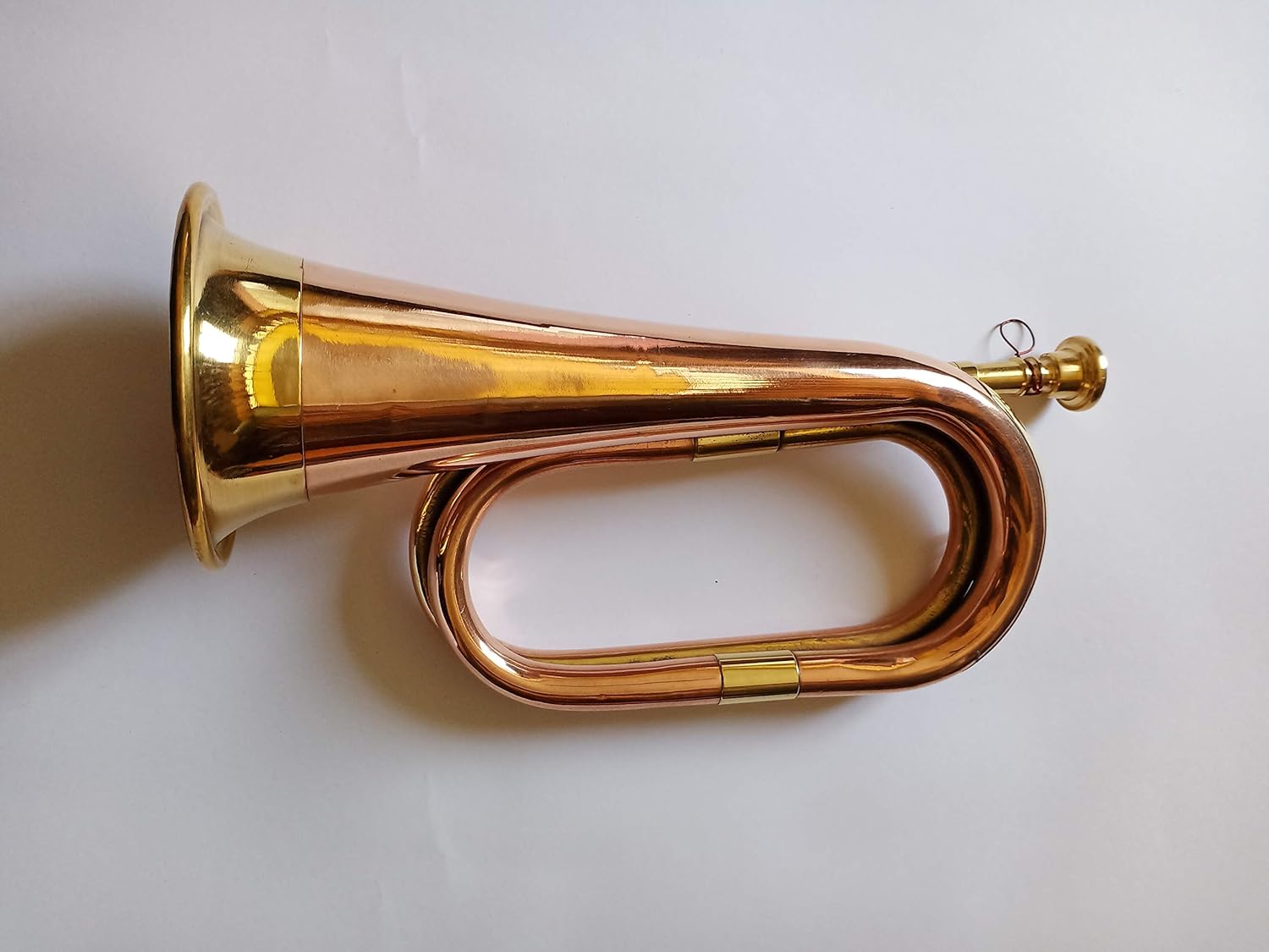 AnNafi Solid Copper & Brass Bugle| US Military Cavalry Horn | Musical Instrument Classic Style |Boy Scout Bugle | Army Military Attack War Command Signal Horn: Musical Instruments