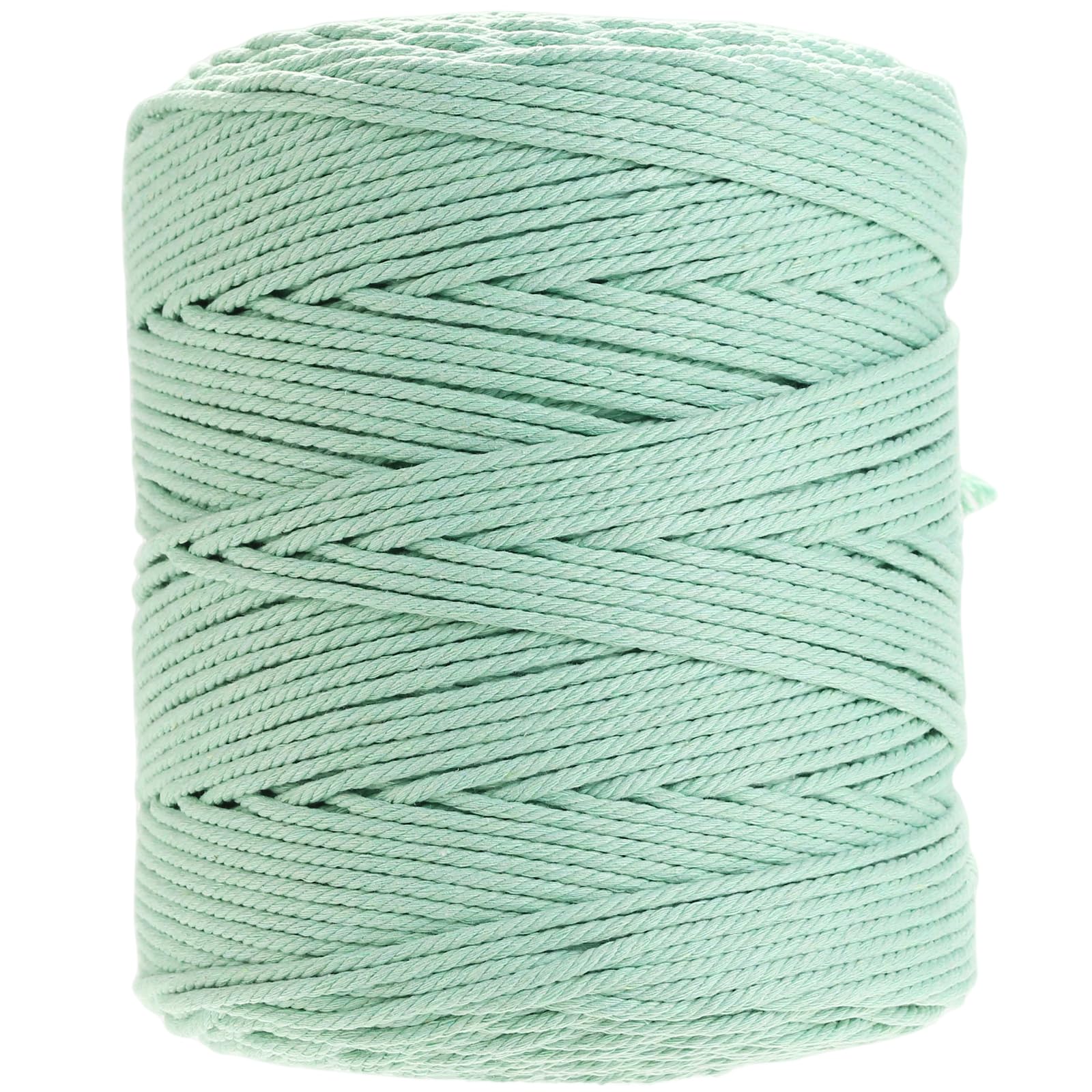 GOHOF Macrame Cord 4mm x 310m Premium Cotton Macrame Rope, 4 Strand Twisted Soft Cotton Cord for Macrame Art, Cotton String Without Chemicals(Mint)